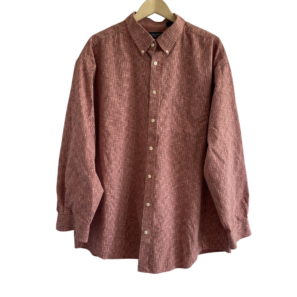 Roundtree & Yorke Shirt Mens 3XB Red‎ Geometric Button Down Long Sleeve